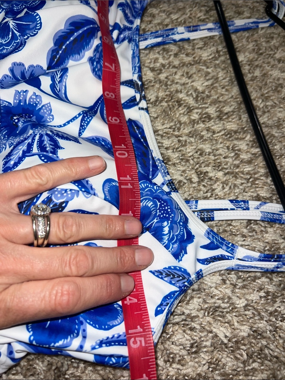 Sonnet Shores Feminine Classy One-Piece Swimdress - White & Royal Blue (size 6) - Picture 10 of 14